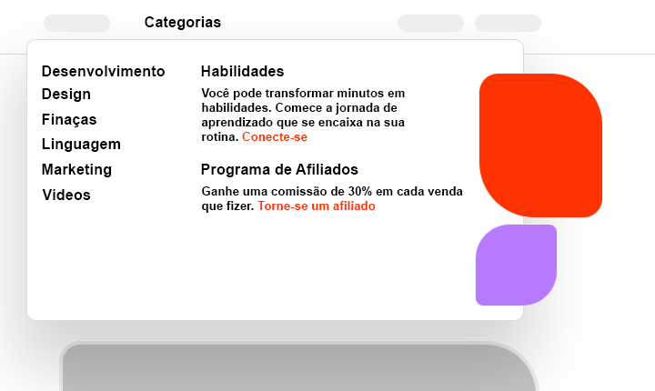 Navegação Mega Menu